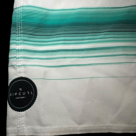 Rip Curl Surf Grip Board Shorts Swim Trunks Men Size 30" Waist White/Green Surf - Picture 4 of 5